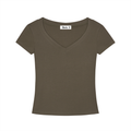 Women's Tencel Slim Fit V-Neck Crop Top