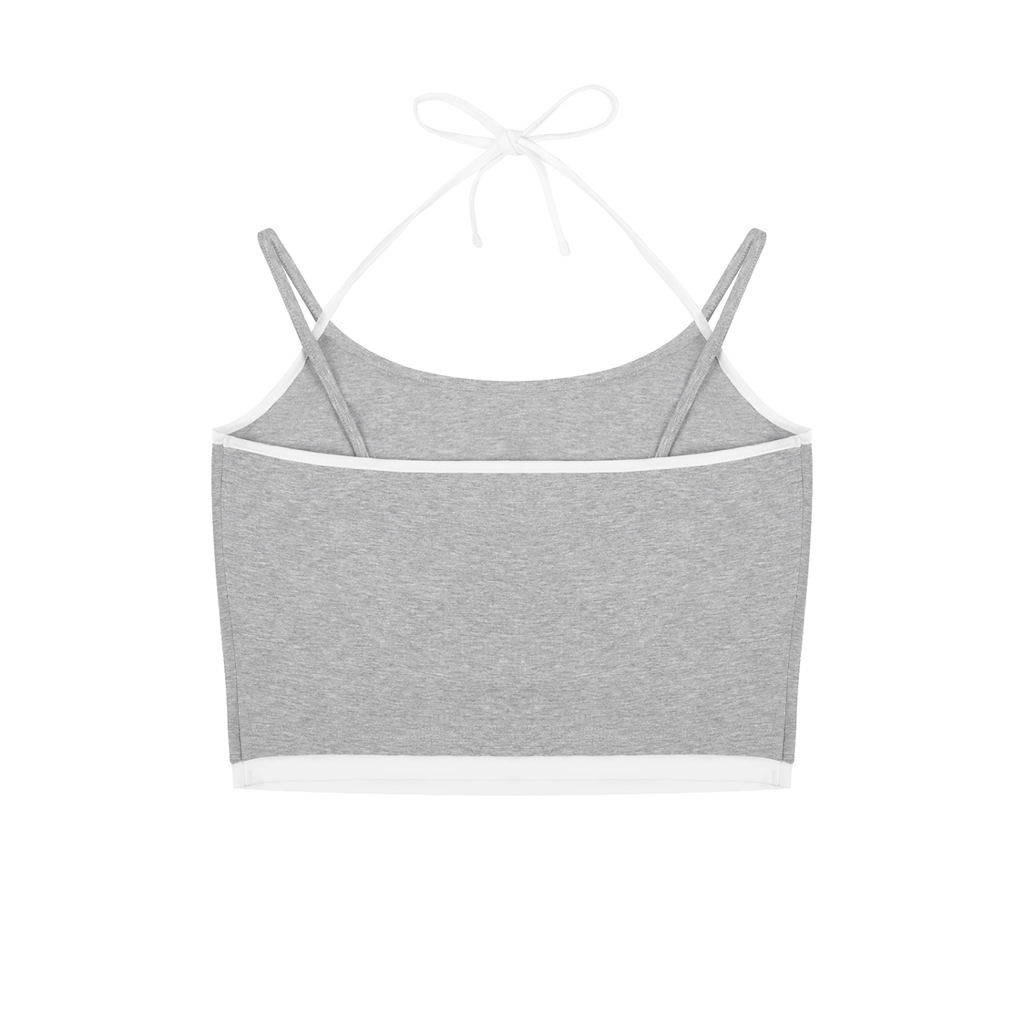 Sporty Contrast Trim Halter Top - Summer Essentials
