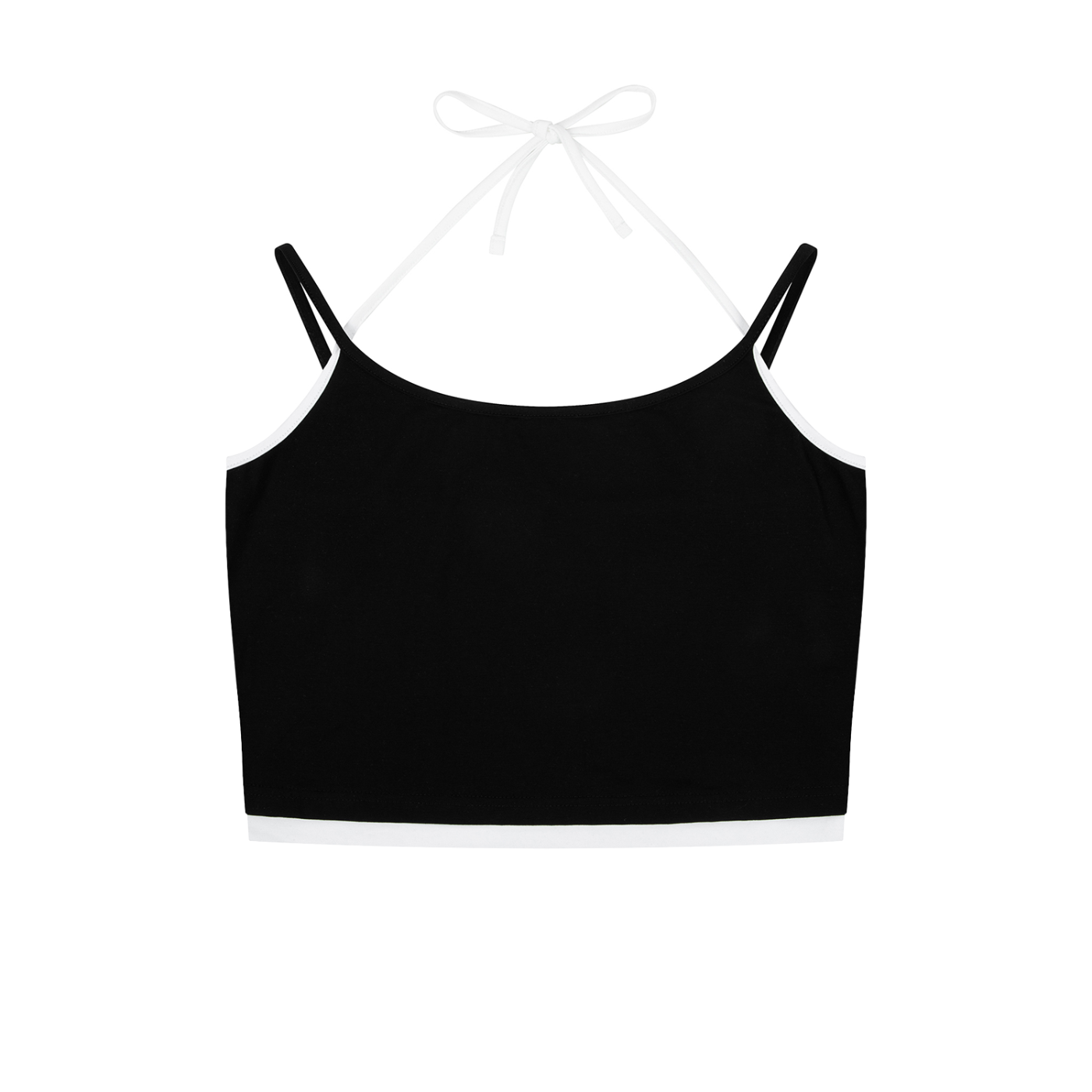 Sporty Contrast Trim Halter Top - Summer Essentials